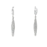 14k White Gold 1.00ct G SI2 Round Pave Diamond Drop Earrings